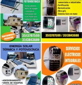 Energía solar térmica, fotovoltaica e instalaciones eléctricas