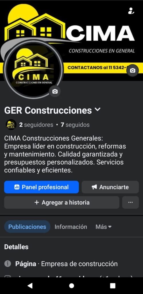 C I M A construcciones en general