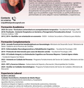 Cuidado y asistencia adultos mayores