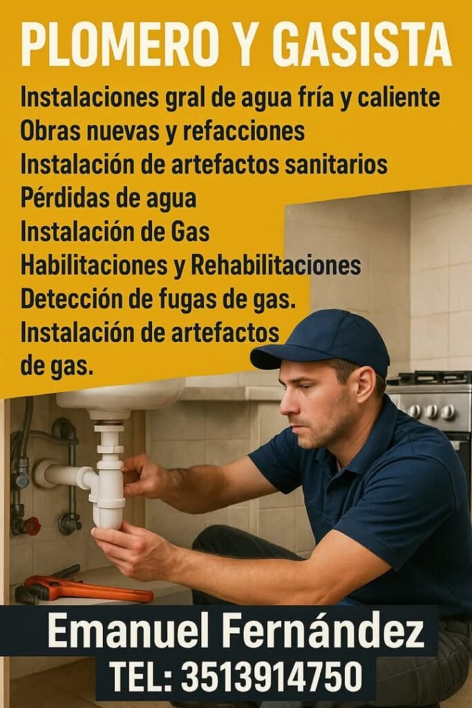 Plomero y gasista matriculado