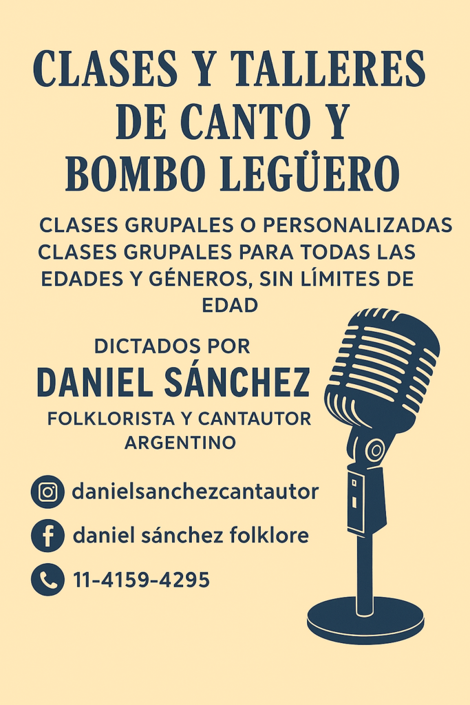 Clases de canto y bombo legüero