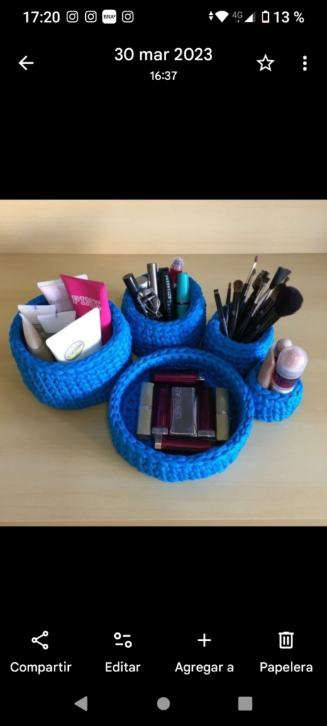 Tejido en macramé y crochet, bazar