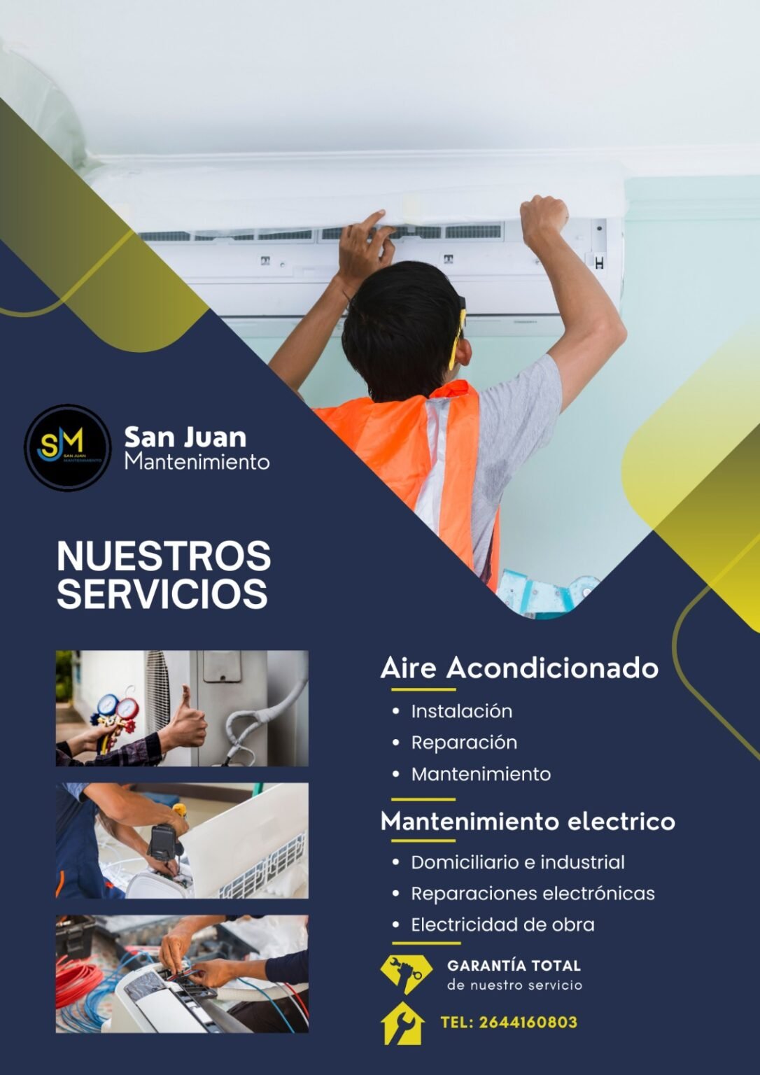 Electricidad domiciliaria e industrial, refrigeración, instalaciones