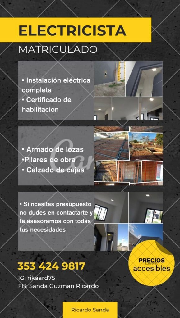 Electricista matriculado cat 3