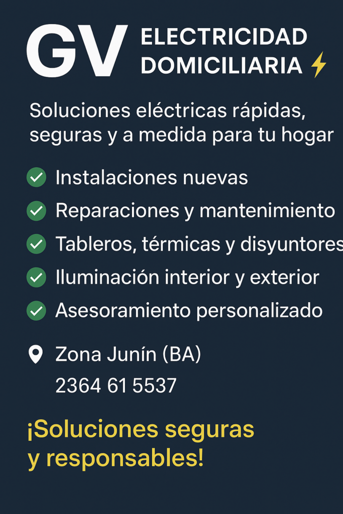 Electricidad domiciliaria. Obras, refacciones.