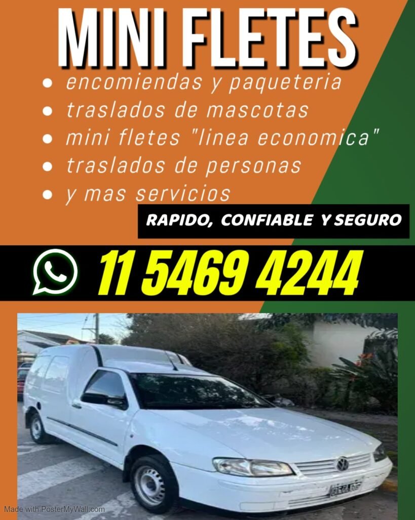 Mini Fletes, encomiendas, viajes, traslados entre otros