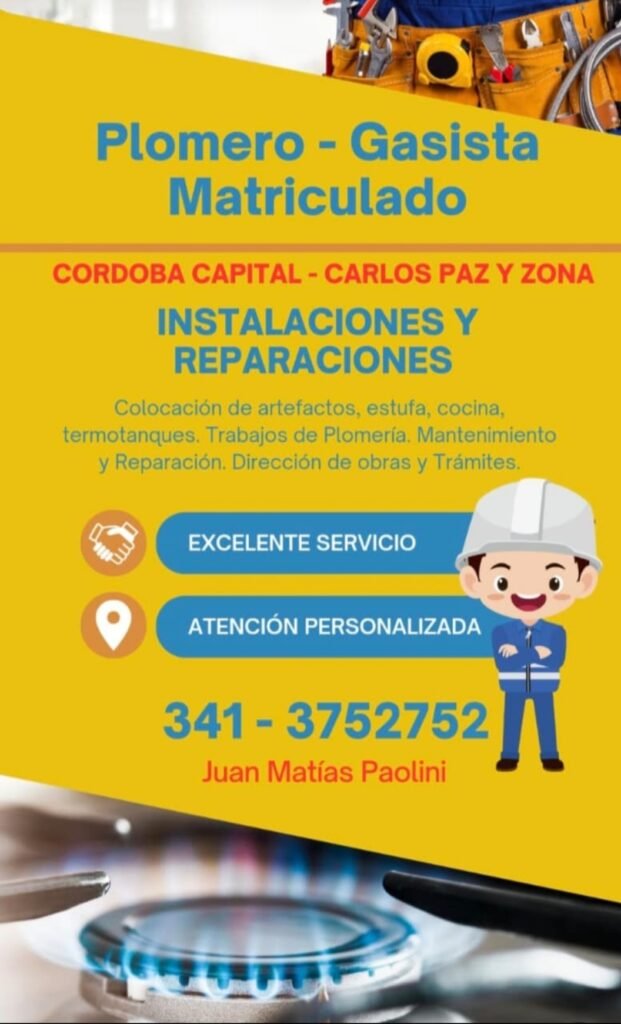 Plomero y gasista matriculado