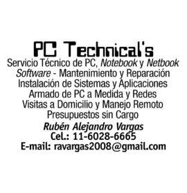 servicio tecnico de pc y notebook