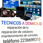 Tecnicos a domicilio, reparación de tv, celulares, electrónica en gral.