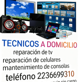 Tecnicos a domicilio, reparación de tv, celulares, electrónica en gral.