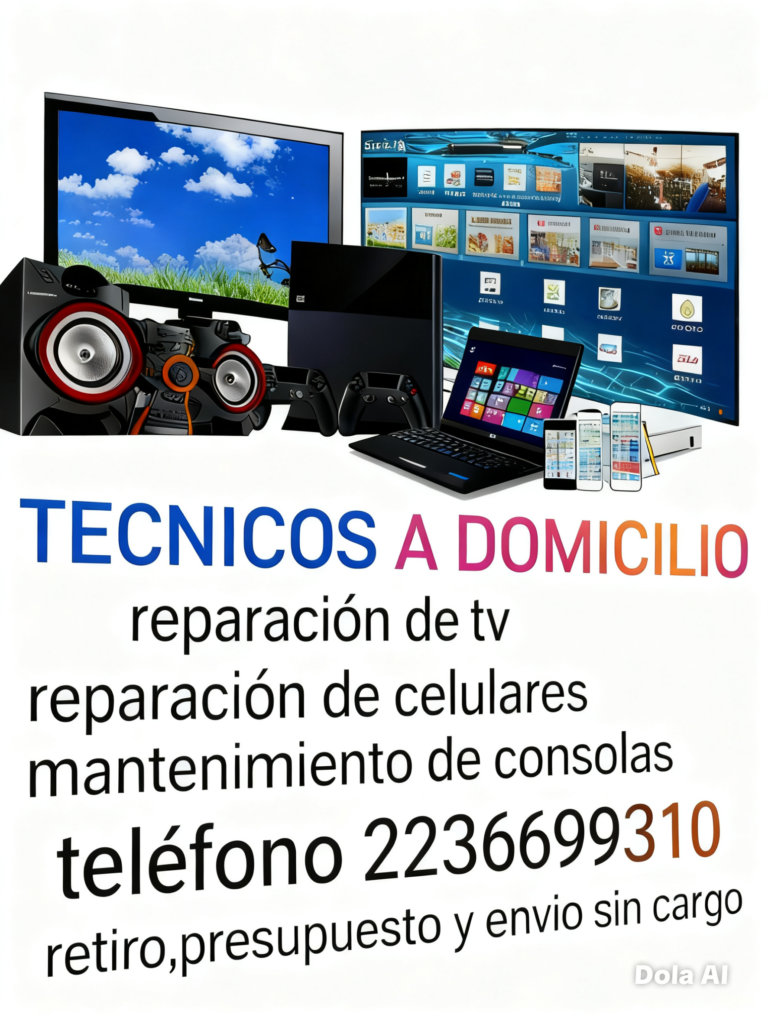 Tecnicos a domicilio, reparación de tv, celulares, electrónica en gral.