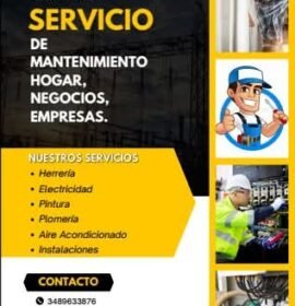 mantenimiento del hogar, aire acondicionado y estructuras metálicas