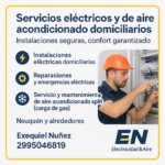 Electricista domiciliario. Instalador de split
