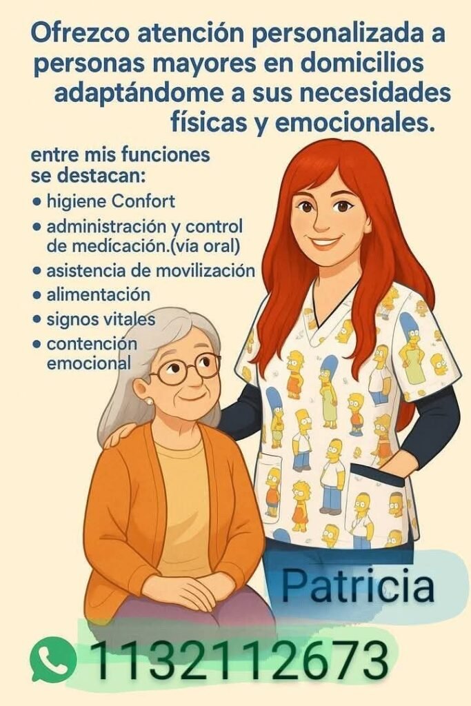 Cuidadora de adultos mayores . Acompañante