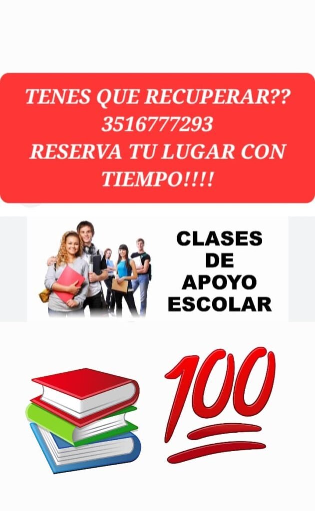 CAE – Centro de Apoyo Escolar. Profesora. Educación
