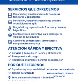 Tecnico refrigeracion aires acondicionados hogar y automóvil. Heladeras de hogar y comercial. Lavarropas. Trabajos en general.