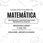 Clases particulares de Matemática para secundario y terciario