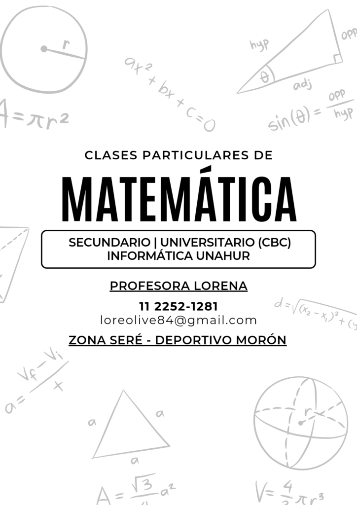 Clases particulares de Matemática