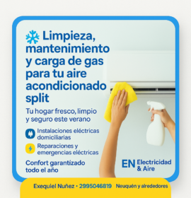 Electricista domiciliario. Instalador de split