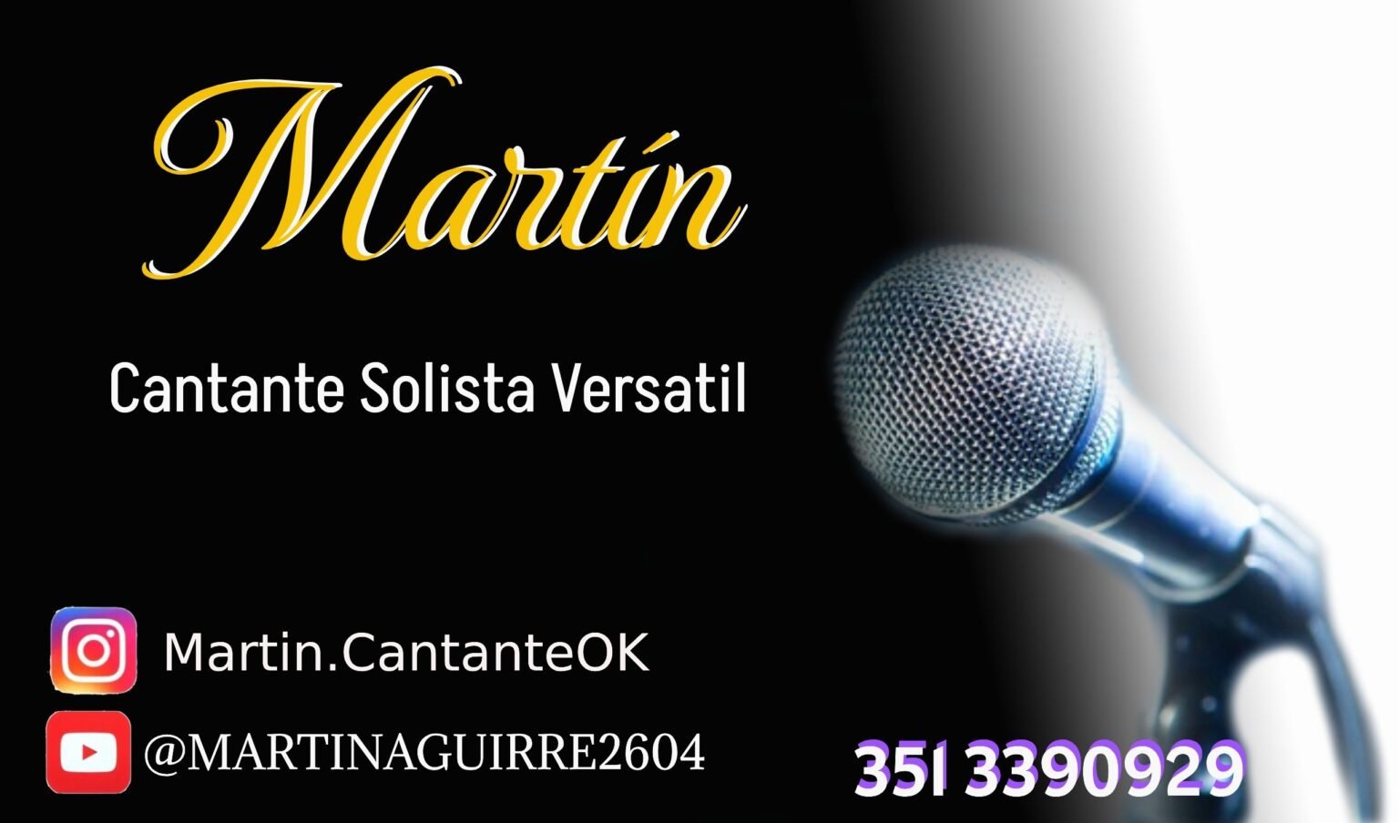 Cantante para todo tipo de eventos y agasajos