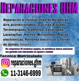 reparaciones en refrigeración y calefaccion y lavarropas