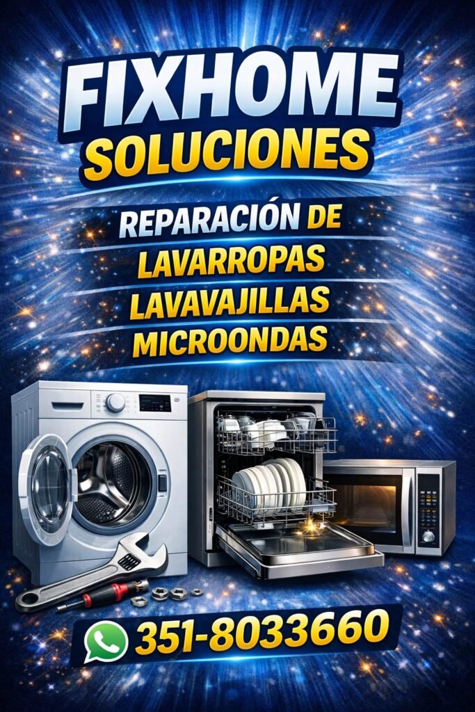 Técnico de lavarropas, lavavajillas y microondas