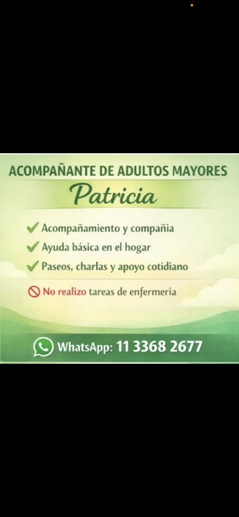 Niñera y acompañante adulto mayor