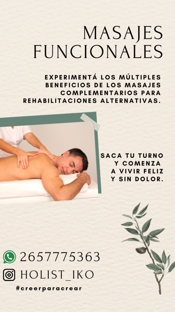 Masajista. Terapeuta holidtica