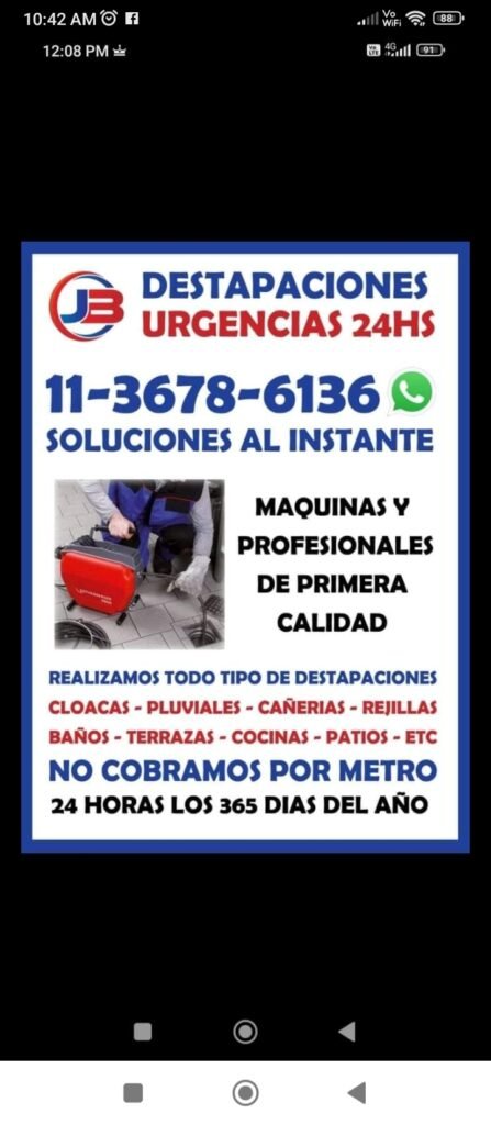 Destapador de cañerías con máquin