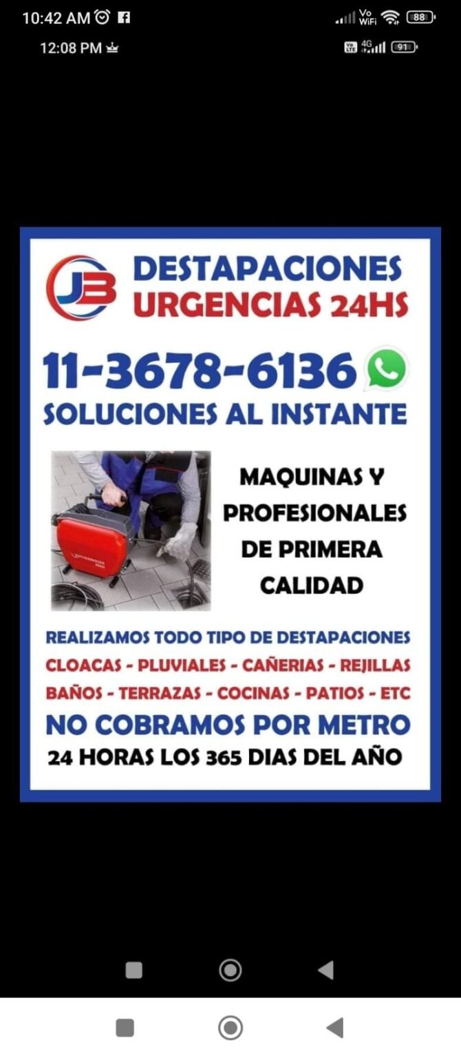 Destapador de cañerías con máquin