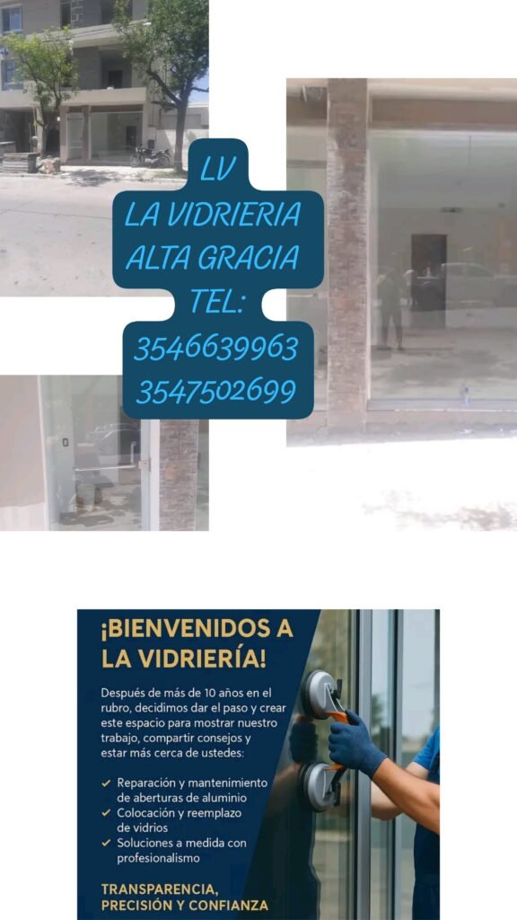 Vidriería mantenimiento de a erturas de aluminio