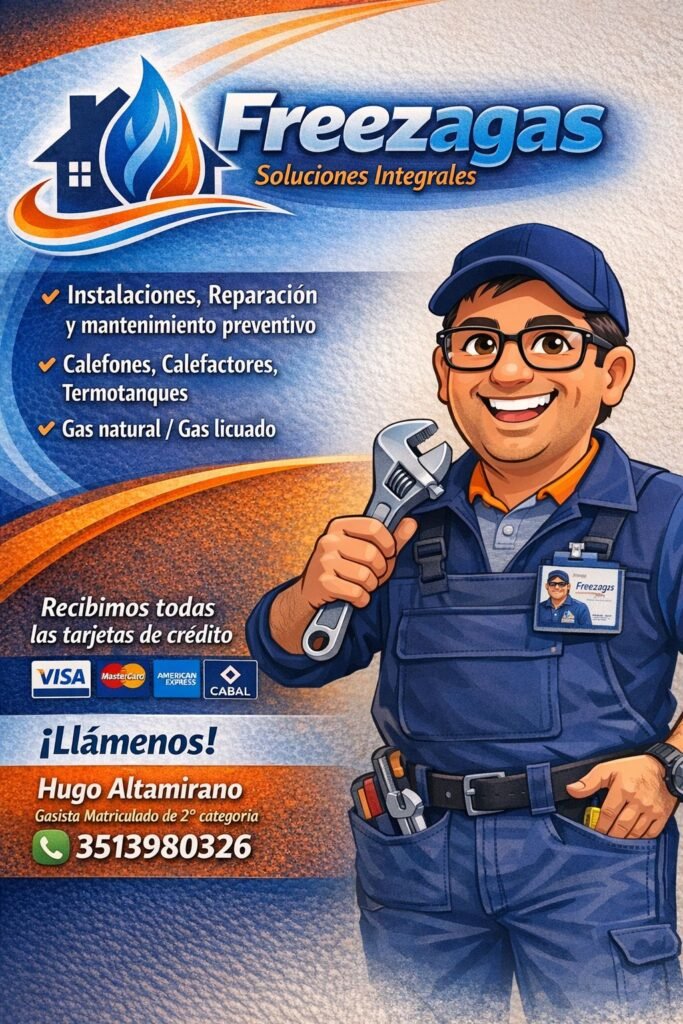 Gasista matriculado y Técnico en Refrigeración