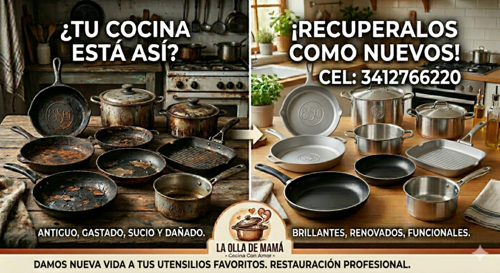 La olla de mamá ..restauración..limpieza y renovación de utensilios de cocina