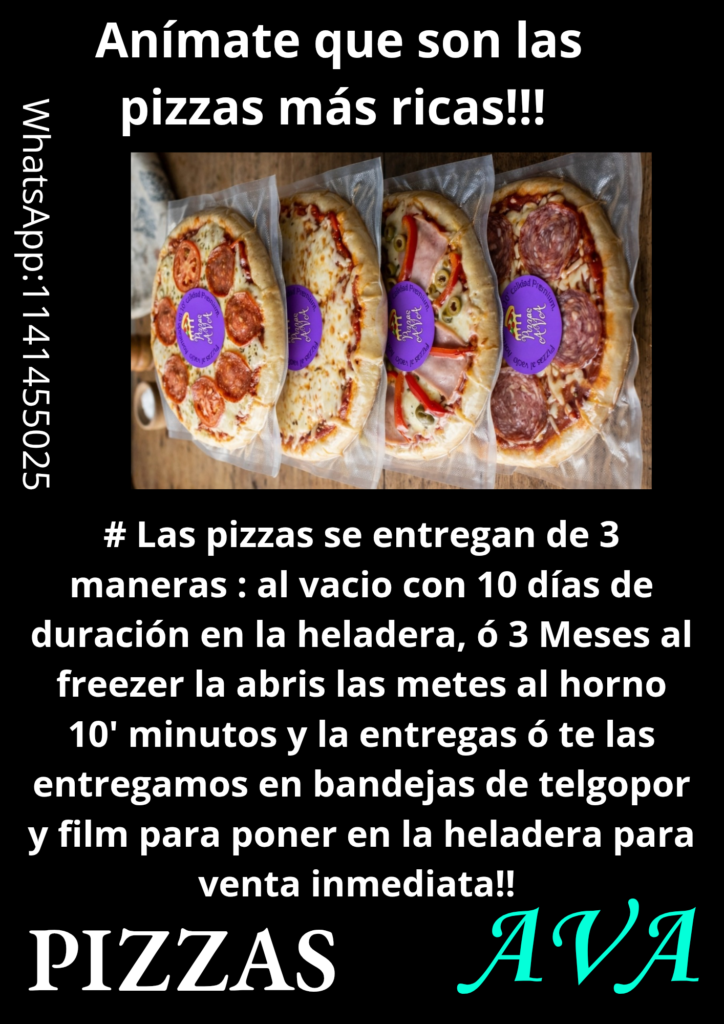Variedad de pizzas envasadas al vacío