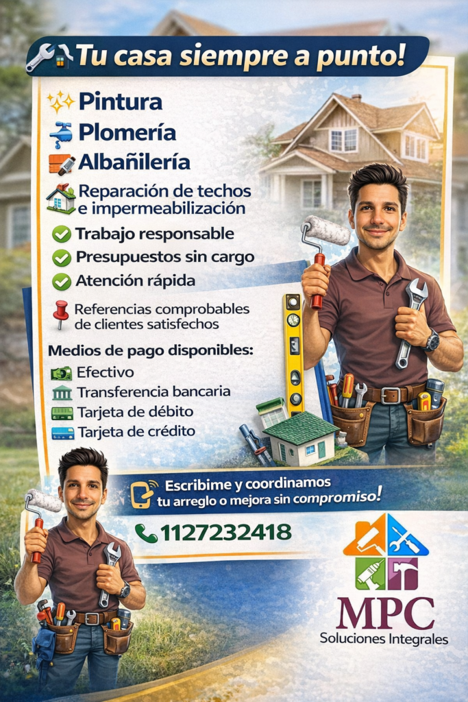 MPC SERVICIOS INTEGRALES (MANTENIMIENTO GRAL, PLOMERIA, PINTOR, ALBAÑIL, TECHISTA)
