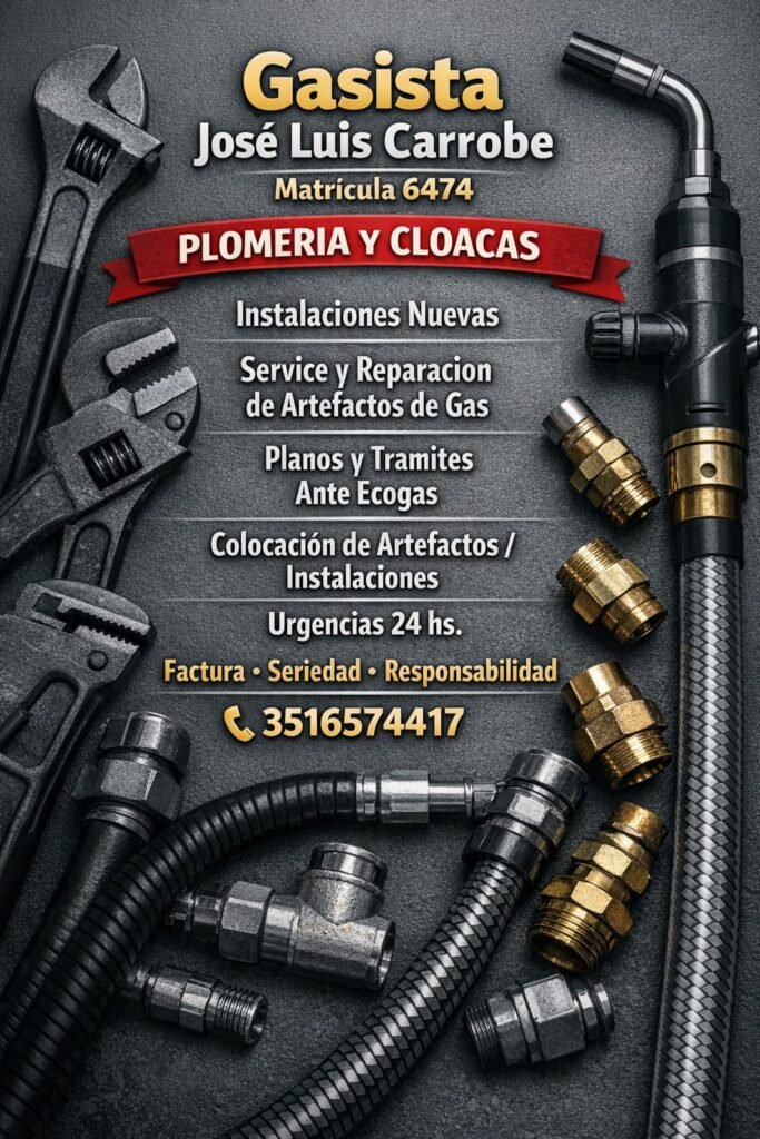 Gasista matriculado y Plomero