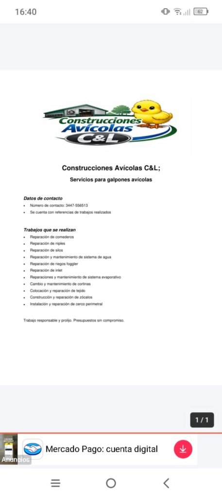 Albañilería y construcción avicola