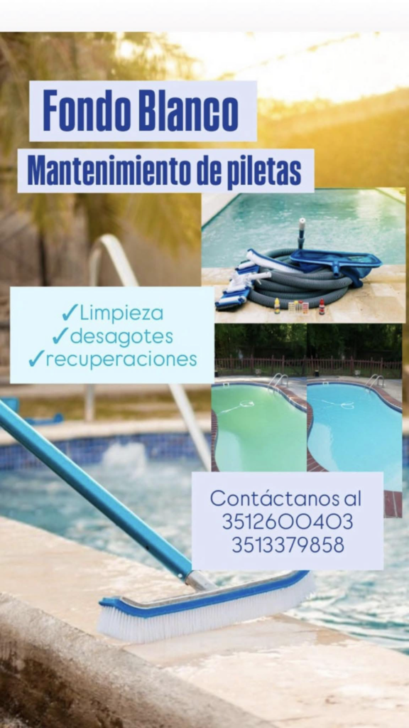 Fondo blanco mantenimiento de piletas