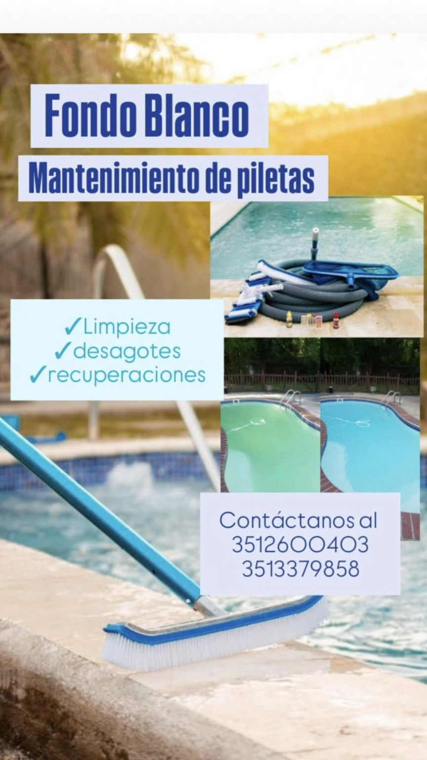 Fondo blanco mantenimiento de piletas