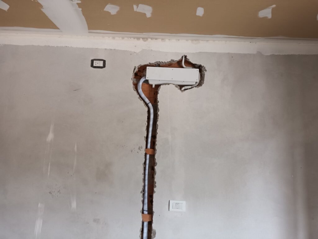 Refrigeración, instalación y reparación de aire acondicionado.. Pre instalación de cañerías en obra