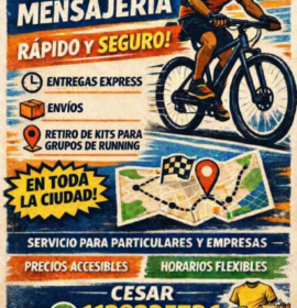 Mensajería y entrega de paquetes en bicicleta.