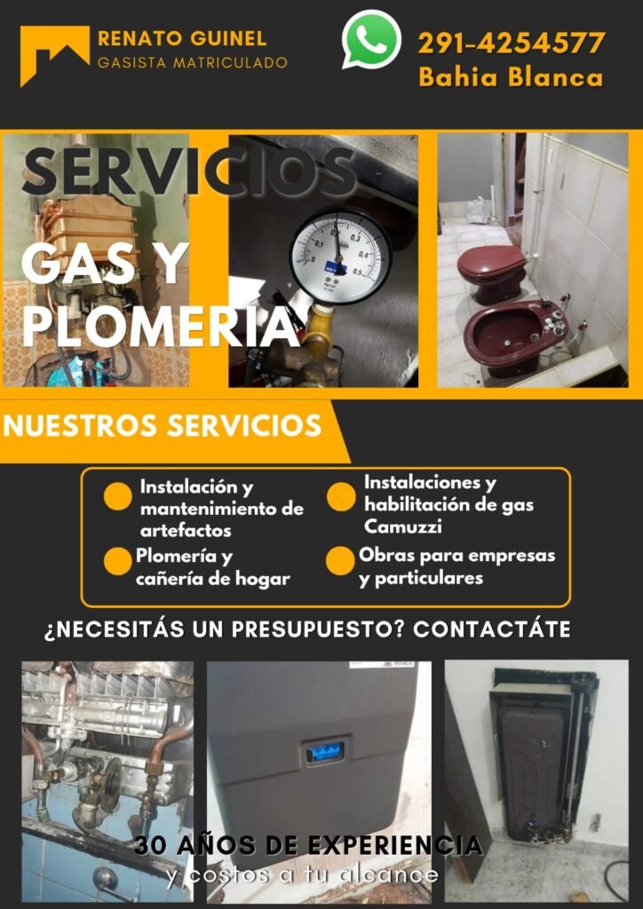 Gasista matriculado y plomero cal