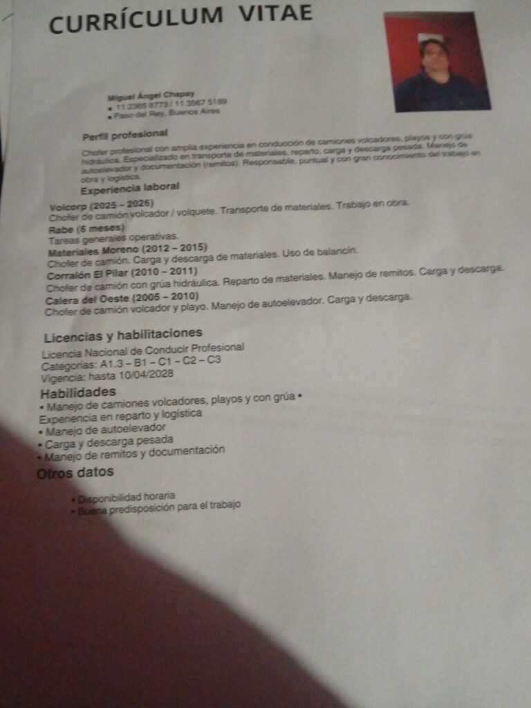 Chófer licencia c3