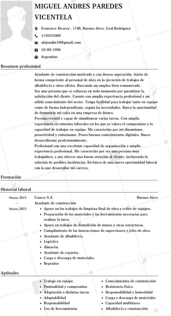 Empleado doméstico de limpieza