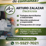 Electricista. Instalación y reparación de aires acondicionados y heladeras.