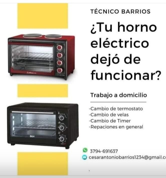 Técnico Reparador de Horno electr