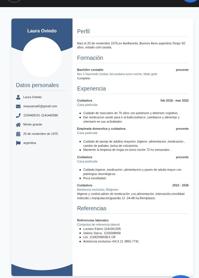 Cuidadora de adultos mayores