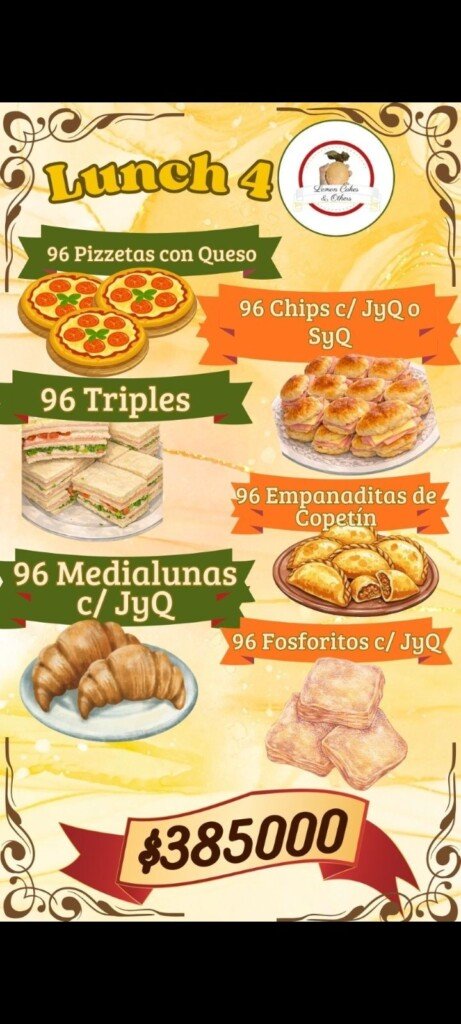 Sanguches de miga, tartas y torta