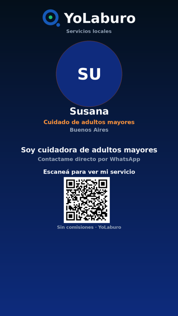 Soy cuidadora de adultos mayores